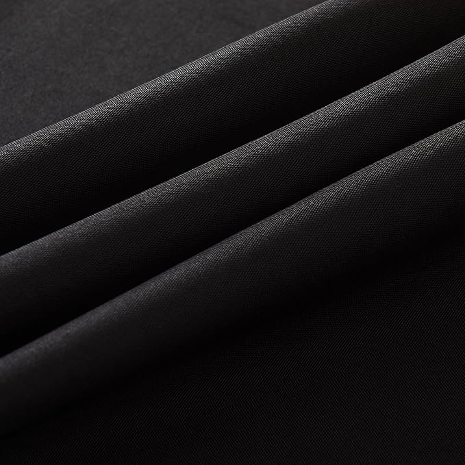 2-Pack 90x156 inch Black Table Cloths, Solid Stain and Wrinkle Resistant Oblong Tablecloth, Premium Plain Weave Polyester Fabric Rectangle Table Linen Covers for Hotel, Banquet