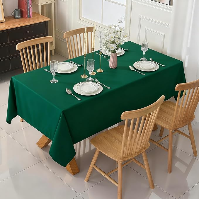 6-Pack 60x60 inch Blackish Green Table Cloths, Solid Stain and Wrinkle Resistant Tablecloth, Premium Plain Weave Polyester Fabric Rectangle Table Linen Covers for Hotel, Banquet