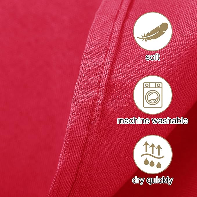 Ascoza 2pack 120 Inch Red Round Tablecloth in Washable Polyester Fabric for Wedding/Banquet/Restaurant/Parties…
