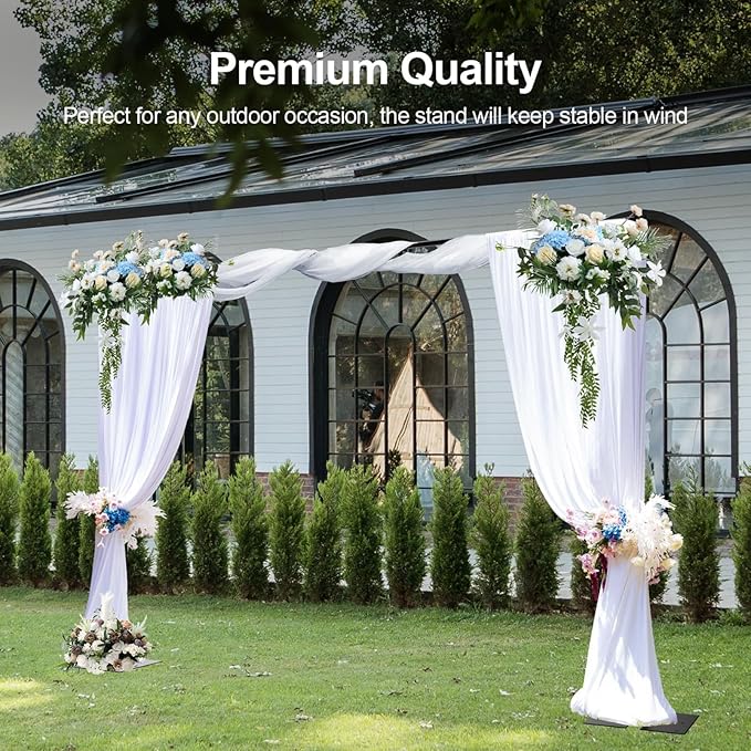 EMART Heavy Duty Backdrop Stand for Parties, 10x10 ft Pipe and Drape Adjustable Back Drop Stand Kit with Flat Base, Sturdy Photo Background Frame Diy Pole for Flower Wall Wedding Curtain