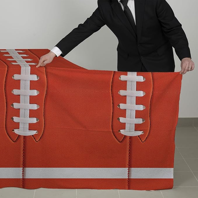 Gatherfun 2-Pack Football Decorations – Touchdown Tablecloth Set, 54x108 Disposable Plastic Covers for Game Party, Birthday Party & Football-Themed Favors