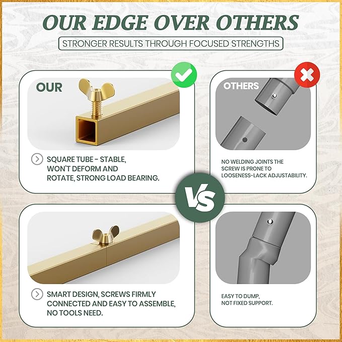 STELA & VINE 2 Pack Metal Arch Backdrop Stand Set (7.2FT & 6FT) – Gold Anti-Rust Arched Frame Kit with Water Bags, Carry Bags & Balloon Dot Glue for Weddings, Parties, Baby Showers & Photo Deco