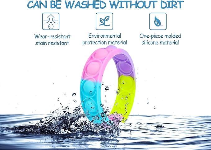 120 Pcs Pop Bubble Bracelet Fidget Toys, Pop Wristband Fidget Bulk Toy for Party Favors, Halloween Christmas Valentine Gifts Students Gifts Classroom Prizes Goodie Bag Stuffers for Kids