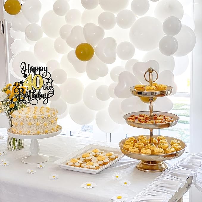 1 PCS Happy 40th Birthday Cake Topper Black Gold Glitter Cheers to 40 Years Birthday Cake Pick Hello 40 Fabulous Cake Decoration for Happy 40th Birthday Anniversary Party Decorations Supplies