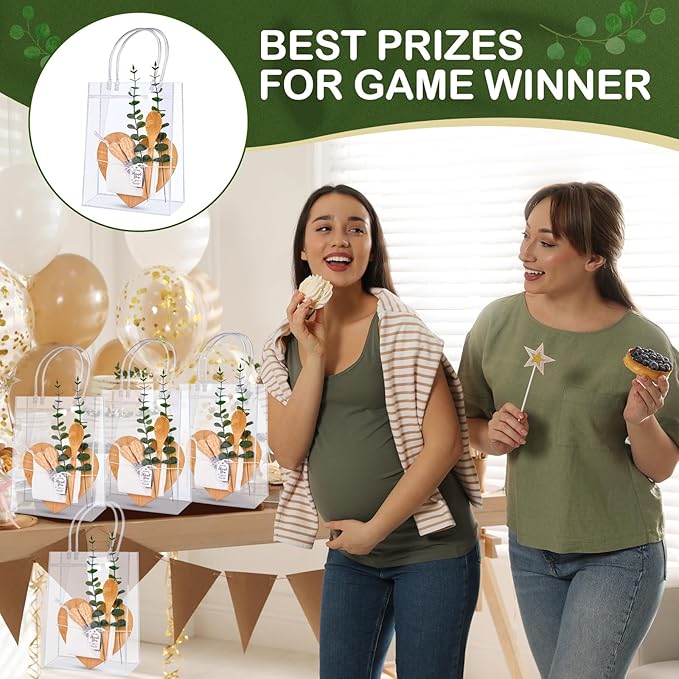 55Pcs Baby Shower Prizes for Game Winners 6 Sets Charcuterie Board with Spoons Butter Spreaders Forks Plaid Towel Thanks Card and Gift Bags for Bridal Shower Favors Party (Heart Shaped)