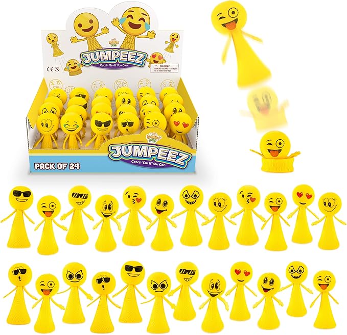 IPIDIPI TOYS Jumpeez Rocket Poppers – 24-Pack Spring Launcher Toys for Kids – Ideal Stocking Stuffers for Kids, Birthday Party Favors, Goodie Bag School Prizes for Boys & Girls