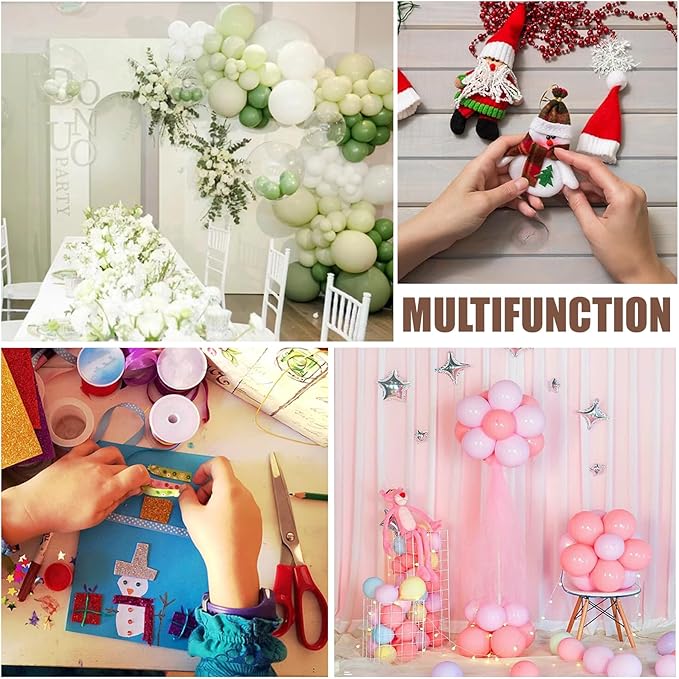 Balloon Arch Garland Kit, 82ft Balloon Garland Strips - 500Pcs Glue Point Dots Tape - 20 Balloon Flower Clips and 2 Tie Tools for Balloon Arch, Birthday Party, Wedding Decoration