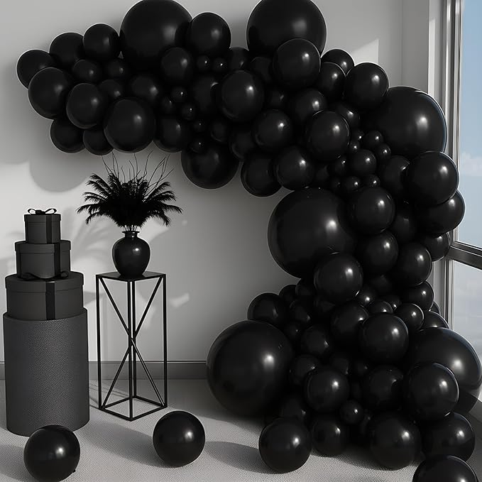 Balloon Garland Arch Kit – 146 Pcs Black Balloons for Baby Shower, Birthday, Gender Reveal, Wedding Party – DIY Kit by Vellax™