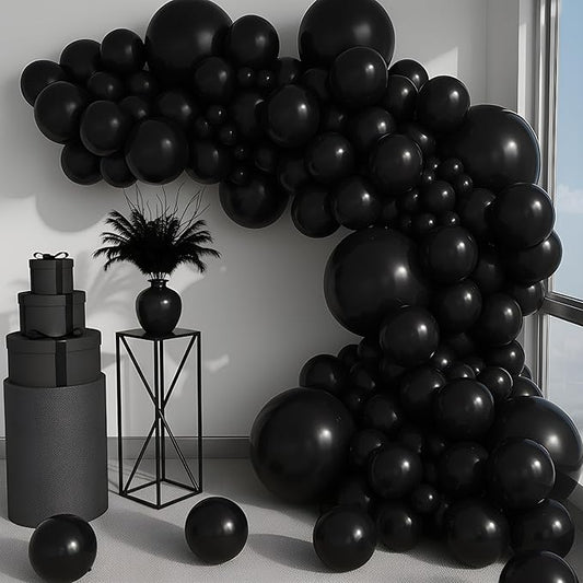 Balloon Garland Arch Kit – 146 Pcs Black Balloons for Baby Shower, Birthday, Gender Reveal, Wedding Party – DIY Kit by Vellax™