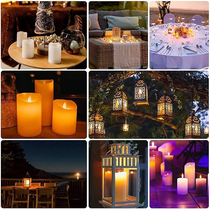 Flameless Candles with Remote & 2/4/6/8H Timers, Outdoor Indoor Waterproof Remote Candles Battery Operated, Electric Led Candles 12pcs for Home/Wedding Decor (D 2.2'' x H 4'' 5'' 6'' 7'')