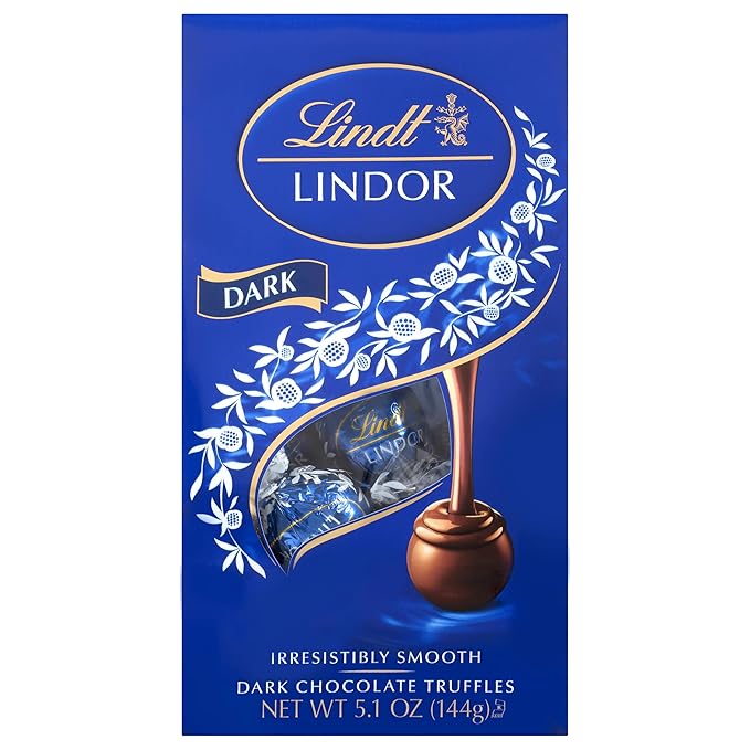Lindt LINDOR Dark Chocolate Truffles, Dark Chocolate Candy with Smooth, Melting Truffle Center, Great for Gift Giving, 5.1 oz. Bag (6 Pack)