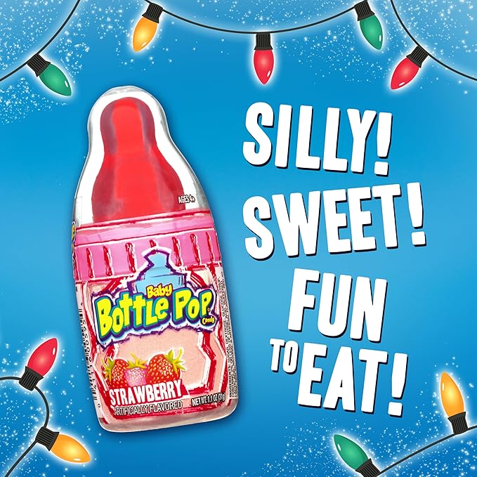 Baby Bottle Pop Candy Lollipops Variety Pack – 10 Ct Bulk Lollipops with Dipping Powder, Full Size, Individually Wrapped Christmas Candy for Party Favors, Holiday Gifts & Stocking Stuffers