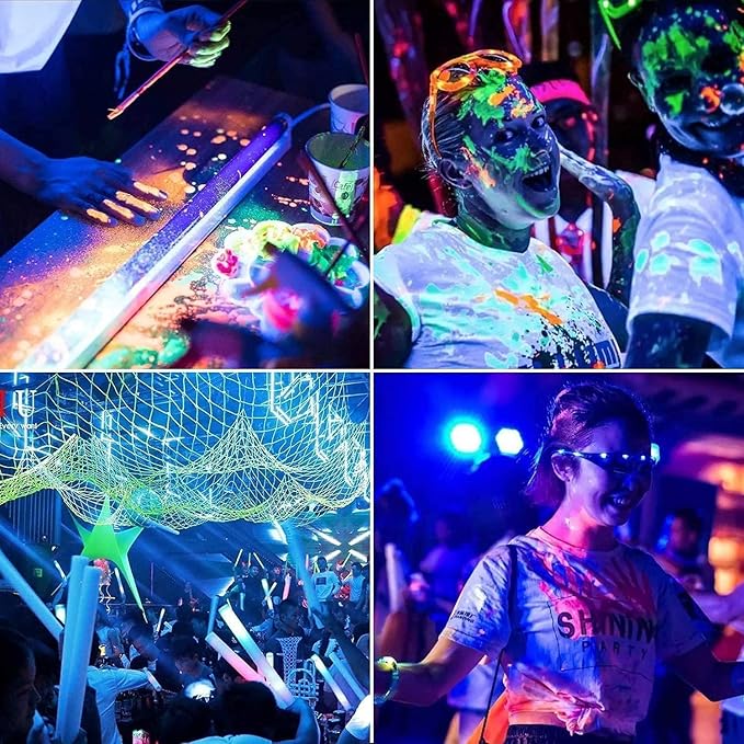 600W 4 Pack LED Black Light,395nm to 405nm LED UV Blacklight, IP66 Waterproof Black Flood Light Outdoor with Plug and SwitchNeon Glow for Glow Party, Halloween, Fluorescent Poster, Body Paint