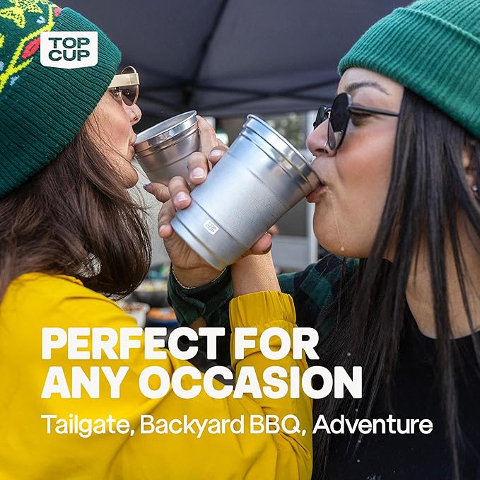 Top Cup by Ball – 12 Ounce, 50 Count, Reusable Aluminum Party Cups | Stealth Design | Cold-Holding, Recyclable, Made in USA