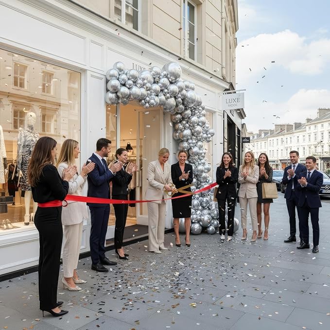 Balloon Garland Arch Kit – 146 Pcs Metallic Silver Balloons for Baby Shower, Birthday, Gender Reveal, Wedding Party – DIY Kit by Vellax™