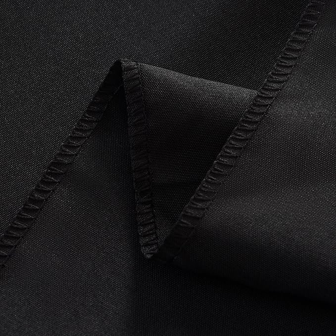 2-Pack 90x156 inch Black Table Cloths, Solid Stain and Wrinkle Resistant Oblong Tablecloth, Premium Plain Weave Polyester Fabric Rectangle Table Linen Covers for Hotel, Banquet