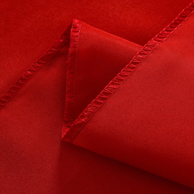 6-Pack 60x120 inch Red Table Cloths, Solid Stain and Wrinkle Resistant Oblong Tablecloth, Premium Plain Weave Polyester Fabric Rectangle Table Linen Covers for Hotel, Wedding