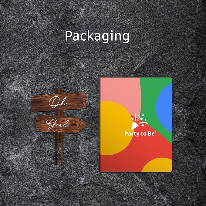 Rustic Oh Girl Cake Topper in Wood Baby Shower Gender Reveal Party Cake Decoration