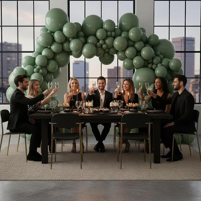 Balloon Garland Arch Kit – 146 Pcs Sage Green Balloons for Baby Shower, Birthday, Gender Reveal, Wedding Party – DIY Kit by Vellax™