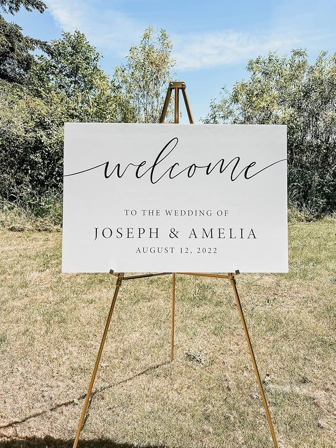 Personalized Wedding Welcome Sign, Welcome To Our Wedding Sign, Wedding Sign Board, Welcome Sign For Wedding, Wedding Yard Sign,Wedding Outdoor Sign #6