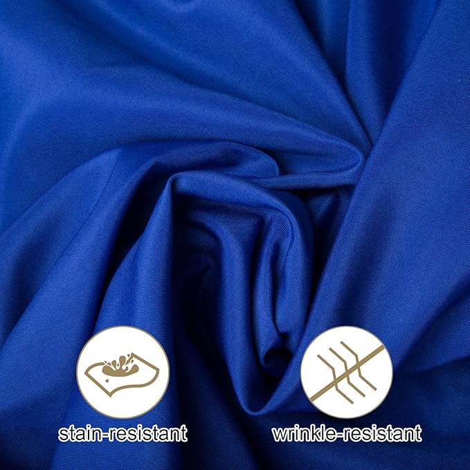 Ascoza 2pack 132 Inch Royal Blue Round Tablecloth in Washable Polyester Fabric for Wedding/Banquet/Restaurant/Parties