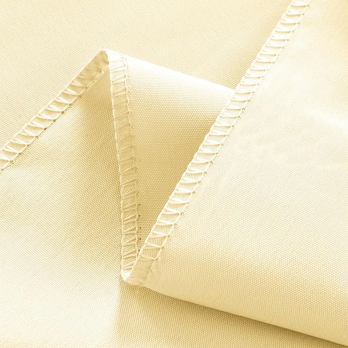 2-Pack 60x144 inch Beige Table Cloths, Solid Stain and Wrinkle Resistant Oblong Tablecloth, Premium Plain Weave Polyester Fabric Rectangle Table Linen Covers for Hotel, Banquet