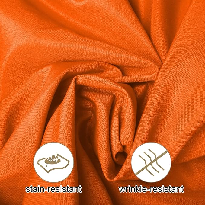Ascoza 2pack 108 Inch Orange Round Tablecloth in Washable Polyester Fabric for Wedding/Banquet/Restaurant/Parties