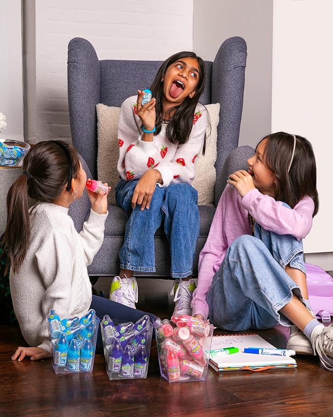 Baby Bottle Pop Christmas Candy Blue Lollipops, 10 Ct Bulk Lollipops with Dipping Powder in Blue Raspberry Flavor, Full Size, Individually Wrapped Hard Candy For Party Favors, Stocking Stuffers, Gifts