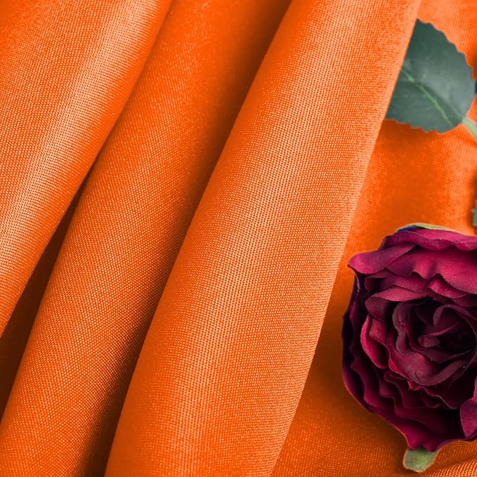 Ascoza 2pack 108 Inch Orange Round Tablecloth in Washable Polyester Fabric for Wedding/Banquet/Restaurant/Parties