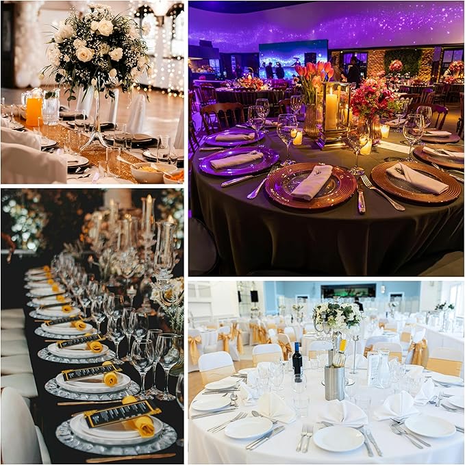 6-Pack 60x120 inch Royal Blue Table Cloths, Solid Stain and Wrinkle Resistant Oblong Tablecloth, Premium Plain Weave Polyester Fabric Rectangle Table Linen Covers for Hotel, Wedding